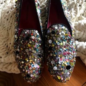 Anthro Los Angeles sequin slip-on loafer